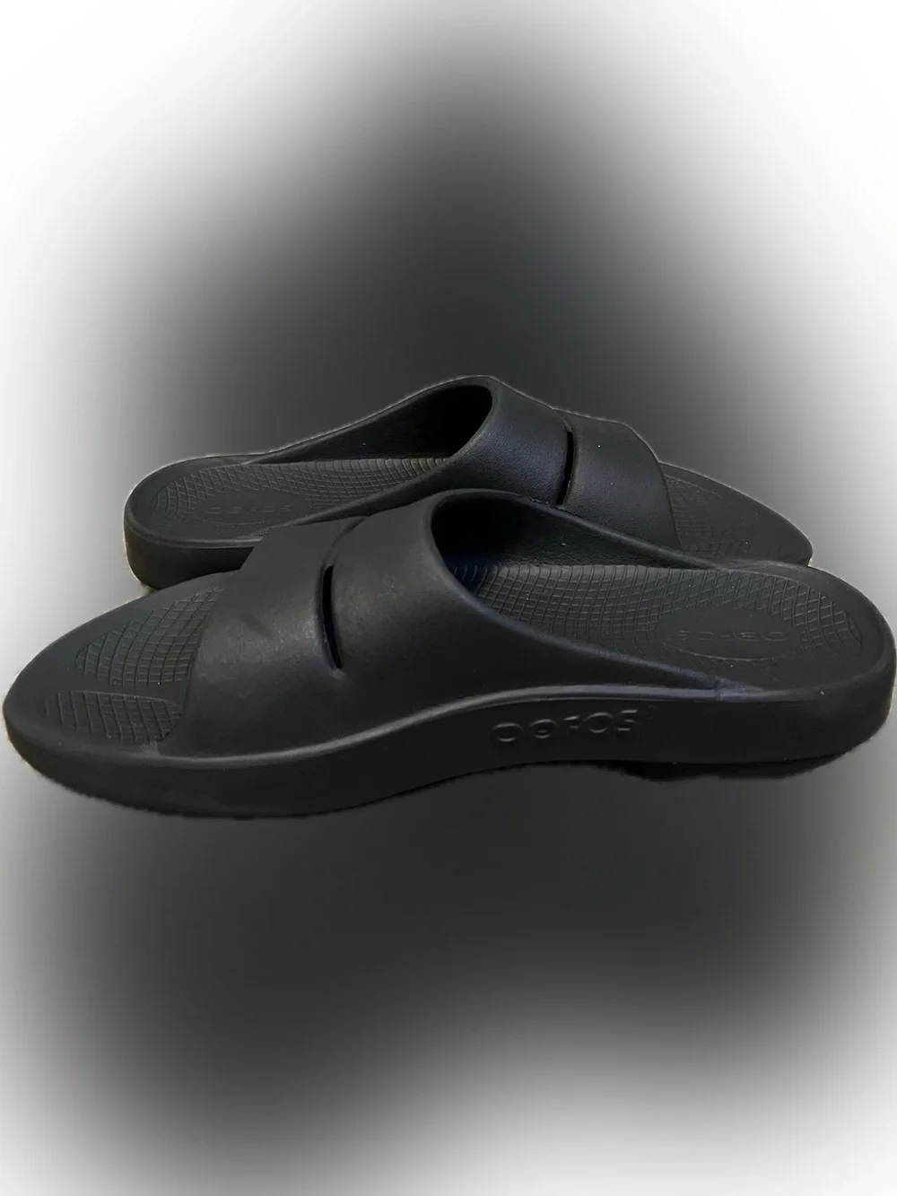 OOFOS Men's Black Slide Recovery Sandal